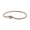 PANDORA Schlangen-Gliederarmband in Roségold 14 Karat rosévergoldete Metalllegierung aus der PANDORA Moments Collection, 20cm