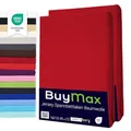 Buymax Spannbettlaken 200x200cm Doppelpack 100% Baumwolle Spannbetttuch Bettlaken Jersey, Matratzenhöhe bis 25 cm, Farbe Rot