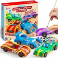 4 Stück Holz Auto Bastelset Kinder,Kreativ Geschenke für Kinder Jungen 6 7 8 ...