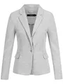 VERO MODA Blazer Eleganter Basic Langarm Cardigan Business Jacke Mantel Shacket VMJULIA, Farben:Grau-2,Größe Damen:42 / XL