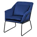 Sessel gepolstert Beistellsessel Stuhl Couch Relaxsessel Samt Blau SVITA JOSIE