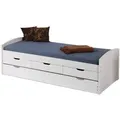 Ulli Bett 90 X 190 Cm Mit 1 Ausziehbett, 3 Schubladen, Inkl. 1 Lattenrost Weiß.