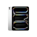 Apple 11" iPad Pro (M4): Ultra Retina XDR Display, 256 GB, 12 MP Querformat Frontkamera/12 MP Rückkamera, LiDAR Scanner, WLAN 6E, Face ID, Batterie für den ganzen Tag, Standardglas – Silber