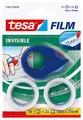 tesa tesafilm invisible, 2 Rollen + Mini Abroller, rot-blau, Blister