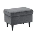 Stella Trading Oskar Fußhocker gepolstert, Anthrazit - Vintage Polsterhocker für Sessel, Couch und Sofa - 63 x 43 x 42 cm (B/H/T)