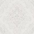 Bricoflor Vintage Tapete Weiß Grau Hellgraue Vliestapete mit Ornament aus Vinyl Struktur Wandtapete mit Barock Muster Ideal für Schlafzimmer