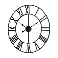 Wanduhr Analog groß Aluminium 60cm TSA0039 Schwarz