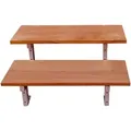 Bali Gartentreppe Stahl H37cm - 2 Bankirai Hartholz Stufen B60cm