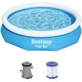 Fast Set Aufstellpool-Set, Ø 305cm x 66cm, Schwimmbad blau/weiß, mit Filterpumpe