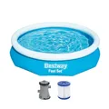 Bestway Fast Set Aufstellpool-Set mit Filterpumpe Ø 305 x 66 cm, blau, rund
