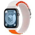 Wigento Smartwatch-Armband Für Huawei Watch Fit 3 Elastisches Sport Nylon Armband Orange / Weiß, Ersatz Austausch Nylon Sport Armband