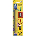 3 STAEDTLER Noris® 120 Bleistifte HB inkl. Radiergummi und Anspitzer