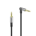 Sonero® premium Audiokabel mit 1x 90° Stecker, 3.5mm Klinke, 1,00m, vergoldete Kontakte, schwarz