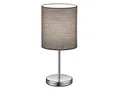 Reality Leuchten Tischleuchte Jerry R50491011, Metall Nickel matt, Stoffschirm Grau, exkl. 1x E14