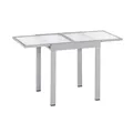 MERXX Ausziehtisch, BxHxT: 65 x 75 x 65 cm, Tischplatte: Sicherheitsglas - silberfarben