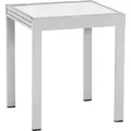 Merxx Balkontisch ausziehbar 65/130 x 65 cm - Aluminiumgestell Silber mit matter Glasplatte