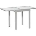 Balkontisch 65/130 cm x 65 cm Ausziehbar Silber-Matt