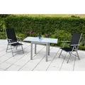 Gardenson Gartentisch, Silber, Metall, Glas, rechteckig, 130x65x65 cm, ausziehbar, Gartenmöbel, Gartentische, Gartentische ausziehbar