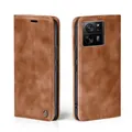 LBH Handyhülle für Xiaomi 13T / Xiaomi 13T Pro in Hellbraun mit Karten- und Geldfach Smartphone Hülle mit Standfunktion Flip Case Schutzhülle Magnetverschluss Vintage