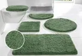 Badematte "Sanremo, Badvorleger, Badezimmer Teppich, sehr weich", rutschhemmend beschichtet, fußbodenheizungsgeeignet-schnell trocknend, Badteppich, unifarben, rechteckig, rund & als 3-tlg. Set erhältlich dunkelgrün 3 St. 3-tlg. Hänge-WC Set - 3 St.