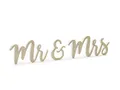 Holzschriftzug Mr & Mrs, gold, 50x10cm