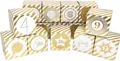 DIY Adventskalender Vorfreude zum Befüllen,Faltschachteln gold Streifen 7x7x7cm (gefaltet), XL Ziffern gold/Weihnachten,Aufkleber,Würfelbox,Faltverpackung,Schachteln