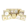 Frau WUNDERVoll® DIY Adventskalender Vorfreude zum Befüllen,Faltschachteln gold Streifen 7x7x7cm(gefaltet),XL Ziffern gold/Weihnachten,Aufkleber,Würfelbox,Schachteln