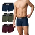 Snocks Boxershorts Herren Bio Baumwolle (6er Pack) Unterhosen Herren ohne einschneidenden Gummibund - Gr. 3XL - Blau Rot Grün