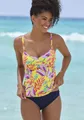s.Oliver Bügel-Tankini-Top "Mallorca", mit Wickeloptik, Gr. 36 - Cup B, gelb-bedruckt Cup B