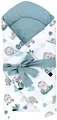TupTam Unisex Baby Einschlagdecke mit Schleife, Farbe: Zoo Grün, Größe: 70 x 70 cm