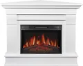 ArtiFlame Elektrokamin Albion Corner AF23S Elektrischer Eckkamin mit Heizung 1800W realistischer 3D-Flammeneffekt LED-Beleuchtung Fernbedienung Weiß
