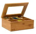 relaxdays Teebox braun 22,0 x 16,0 cm