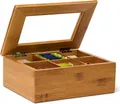 Relaxdays Teebox, Braun, 6 Fächer 10019145_406