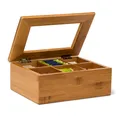 Teebox Teekiste Teebeutel-Organizer Teeaufbewahrungsbox Bambus Teekasten