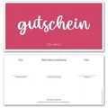 Frank Paperman Geschenkkarte, Gutschein für Kunden, Magenta, zum selbst Ausfüllen, Gutscheinkarten, Geschenkgutschein Nagelstudio, Friseur, Kosmetik