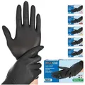 Franz Mensch Einweghandschuhe FRANZ MENSCH Hygostar Nitrilhandschuhe Safe Light, puderfrei, schwarz L