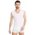 FINN Design Achselhemd Business Unterhemd Herren Ärmellos mit V-Ausschnitt Das perfekte Tank-Top für Männer unter Hemd und Anzug weiß L