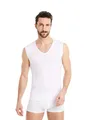 FINN Business Unterhemd Herren Ärmellos mit V-Ausschnitt - Unterziehshirt Männer aus original Lenzing® Modal Stoff - Das perfekte Tank-Top unter Hemd und Anzug Weiß Weiss L