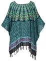 Kaftan, Ibiza-Style Tunika, Boho Bluse, Damen Maxibluse, Strandtunika - schwarz