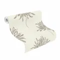 Vliestapete Rasch Blüte Floral weiß taupe Metallic Andy Wand 649017 (3,97€/1qm)