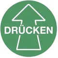 Aufkleber - Piktogramm Drücken mit Pfeil, Folie, Ø 100 mm