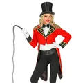 Zirkusdirektor Kostüm Damen, roter Frack, Showman Outfit für Karneval und Zi...