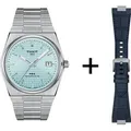 Tissot PRX Powermatic 80 Hellblau Ice Blue Herrenuhr T137.407.11.351.00 SET mit blauem Lederband