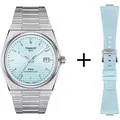 Tissot PRX Powermatic 80 Hellblau Ice Blue Herrenuhr T137.407.11.351.00 Set Kautschuk hellblau