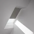 VELUX Verdunkelungsrollo Uni Grau 0705, FK04, Elektro,GGU,VELUX,weiße Schiene