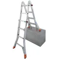 Krause Teleskopleiter Monto TeleMatic, 129956, Länge 4,25m, aus Aluminium mit 4 x 4 Sprossen