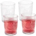 Relaxdays Vintage Trinkgläser 4er Set 300 ml Transparent