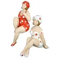 GILDE Dekoobjekt 2tlg. Poly Figur "Becky" rot/weiß Kantensitzer