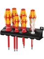 Wera 160 i/7 Rack Schraubendrehersatz Kraftform Plus Serie 100 + Spannungsprüfer + Rack, 7-teilig