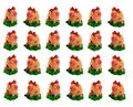 Geschenkestadl 24 Stück Glücksschweine auf Kleeblatt Mini Schweinchen Glücksbringer Figuren